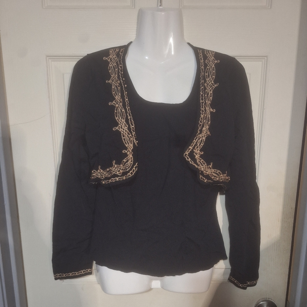 Elegant Black and Gold Women's Blouse